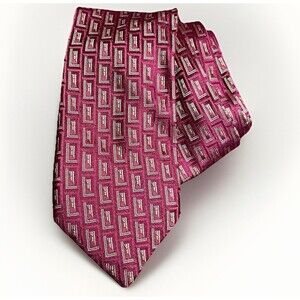 Canali Tie Red Geometric Silk Necktie Made in Italy Luxury Designer